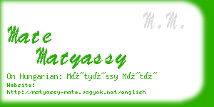 mate matyassy business card